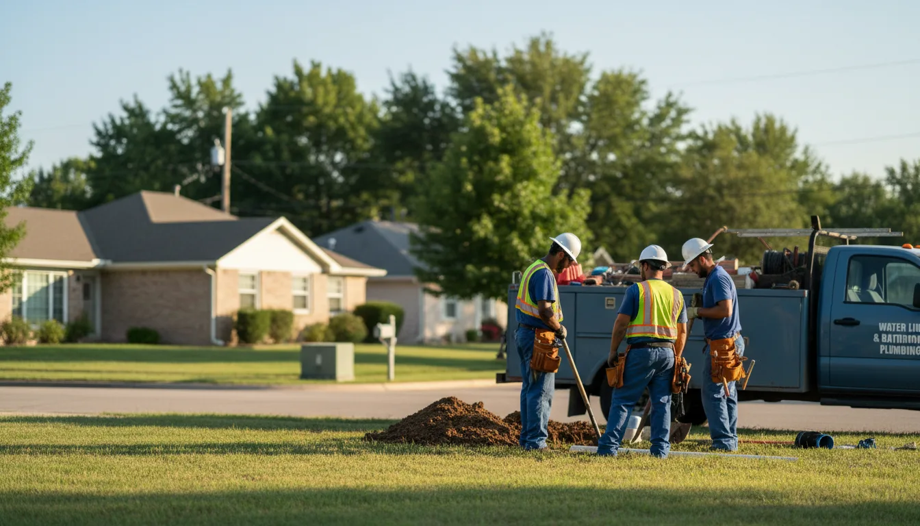 Residential water line and bathroom plumbing service in Burdett, KS